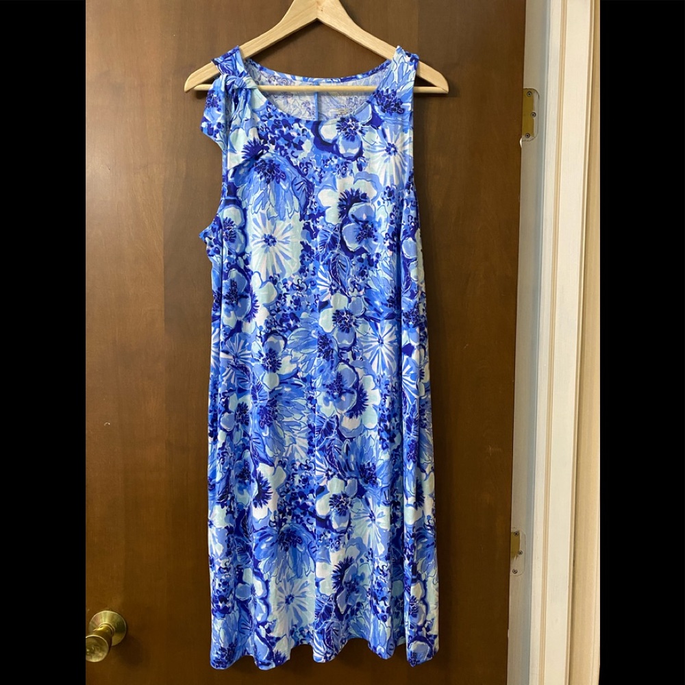 Lilly Pulitzer Luella Swing Dress Coastal Blue XL